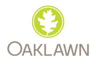 Green circular logo with a white oak leaf symbol and the text 'OAKLAWN' below it.