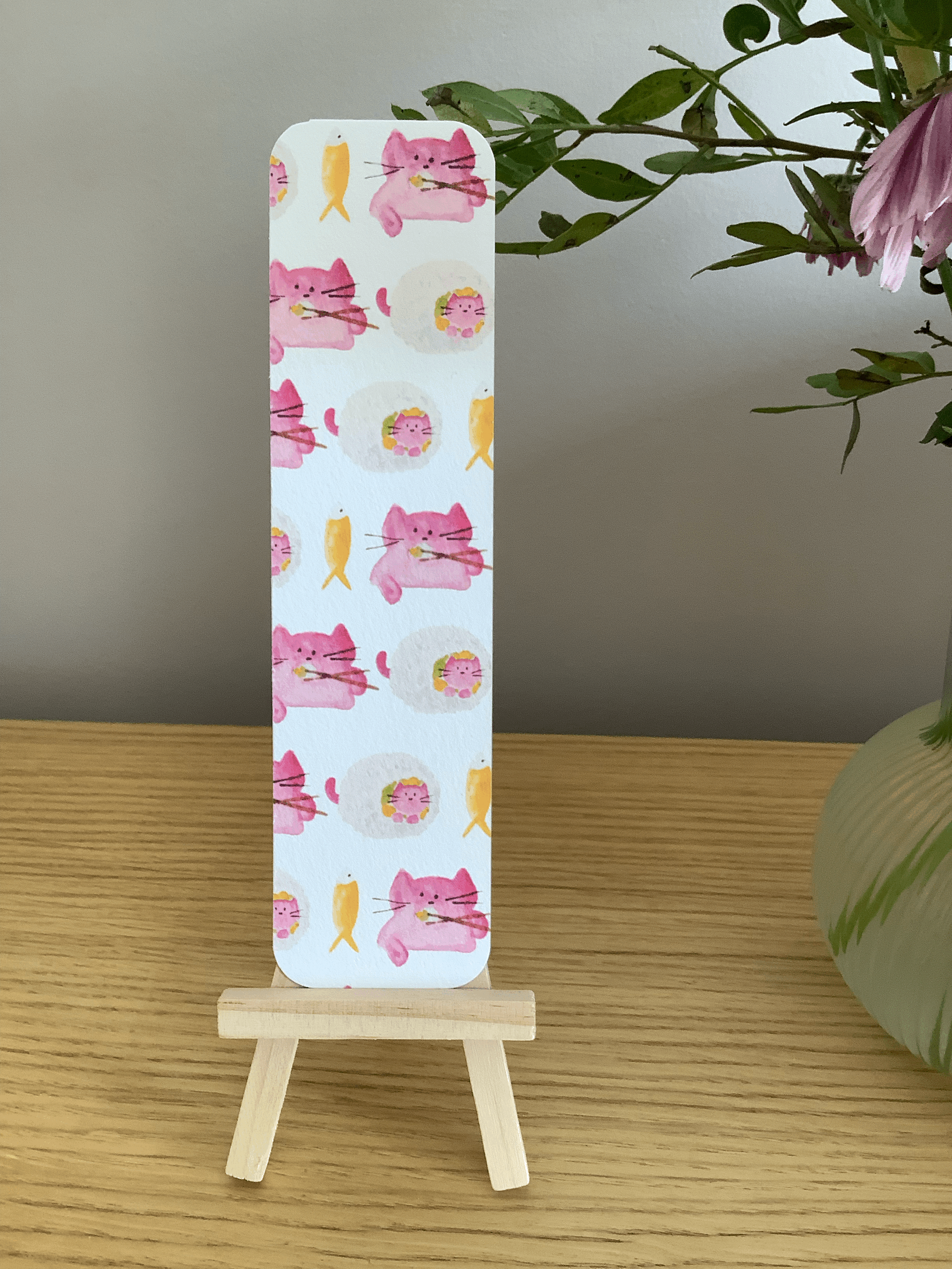 Marque page Chat et Sushi