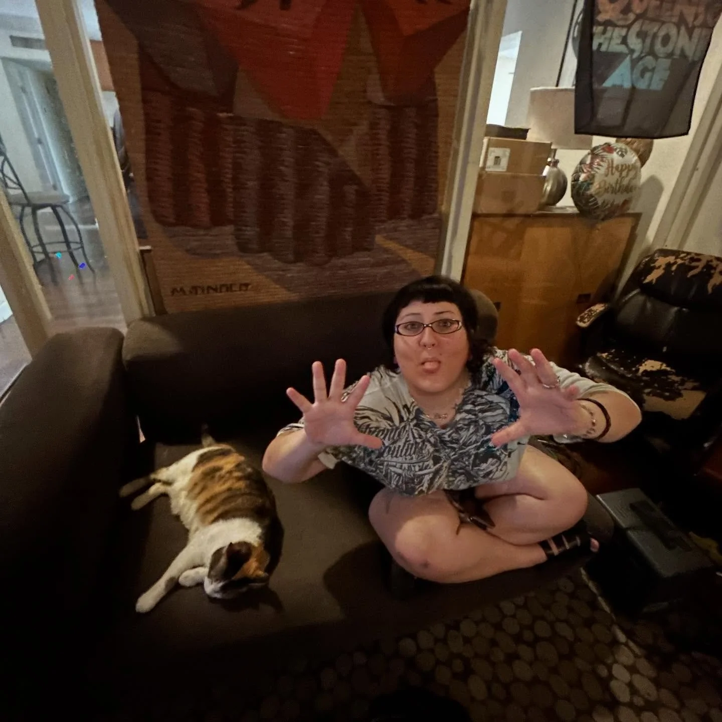 our drummer turned into a cat while recording vocals (he was bored)