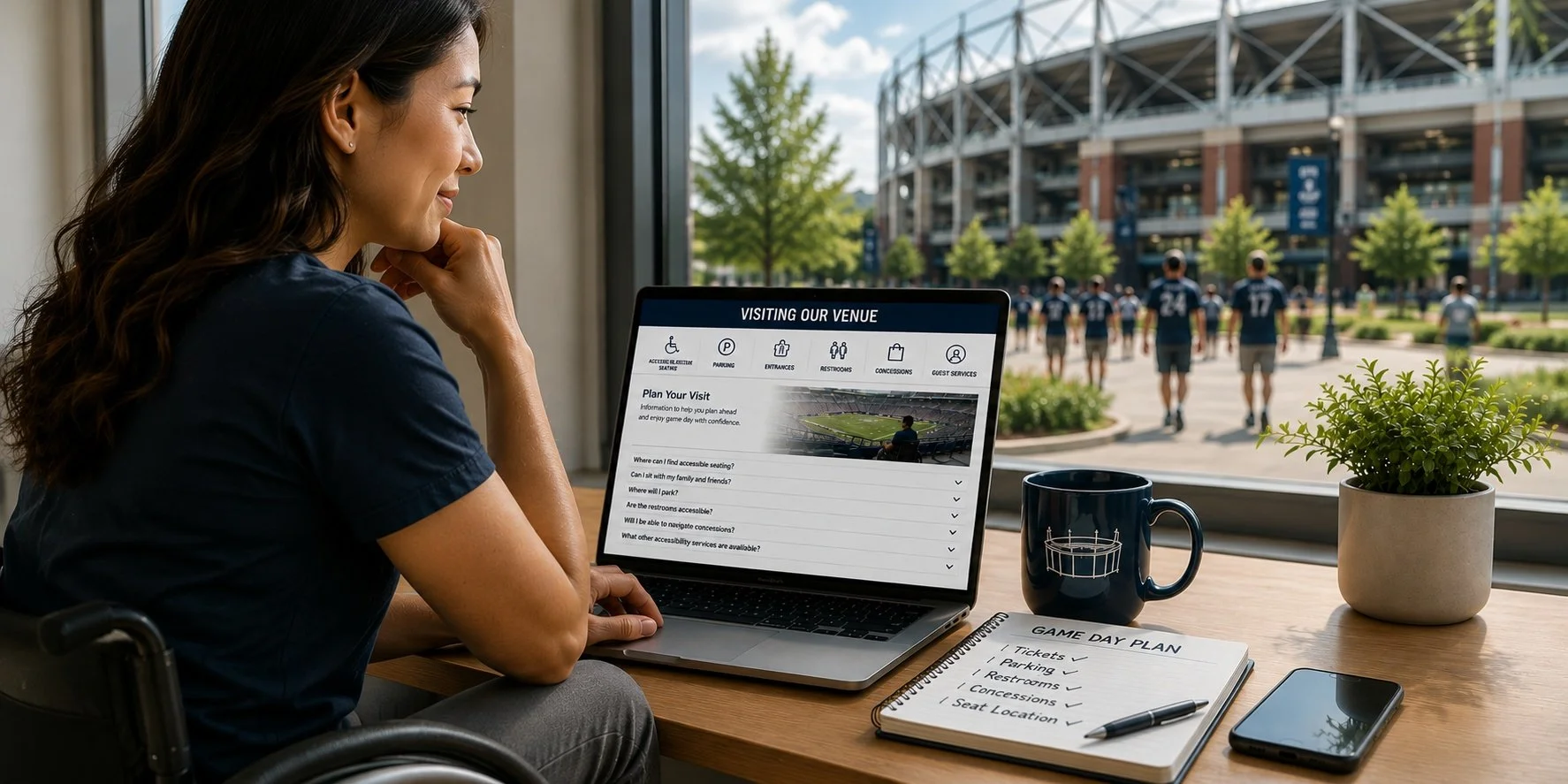 A fan with a disability preparing for game day.