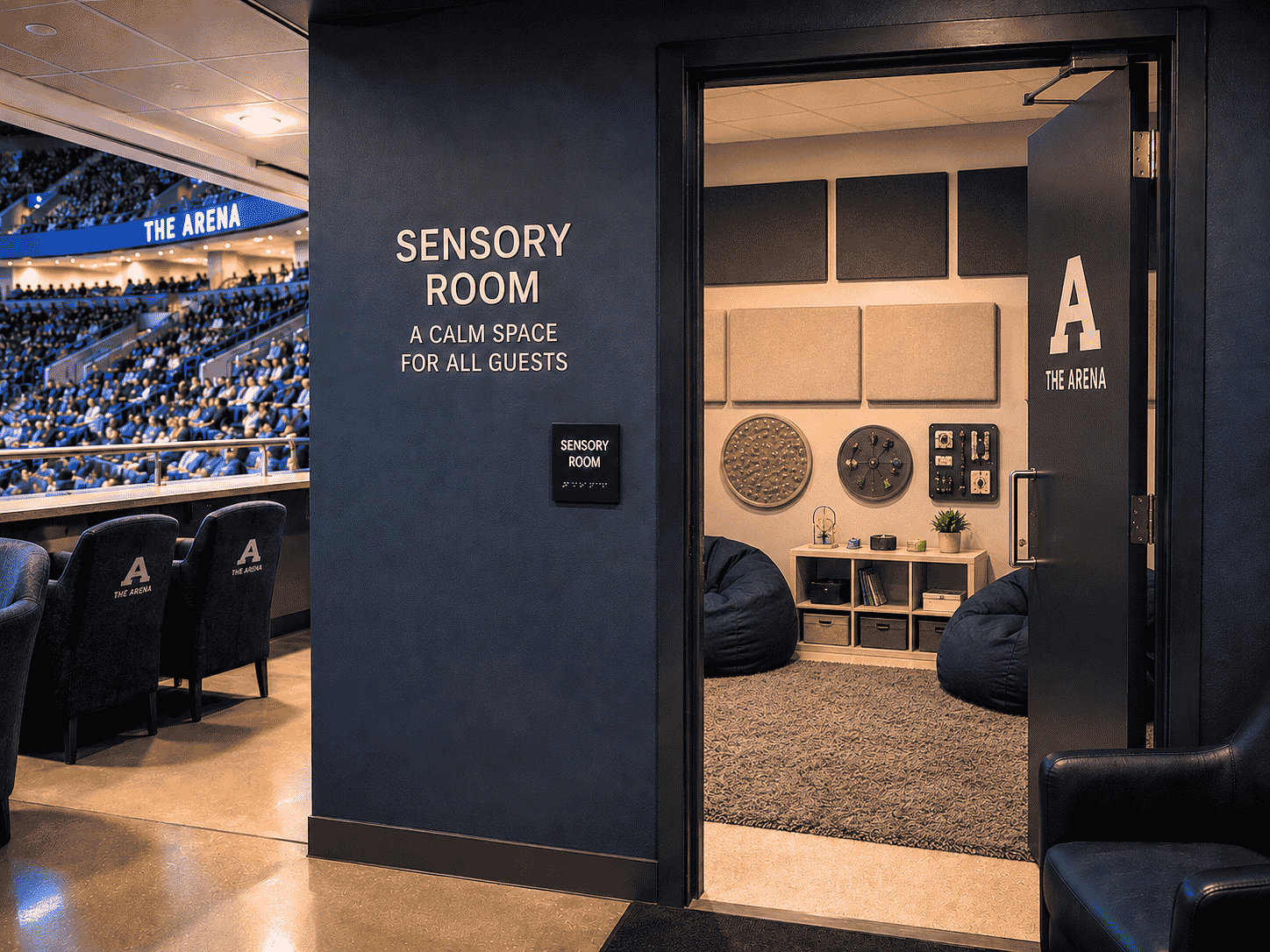 A sensory room within a sports arena.