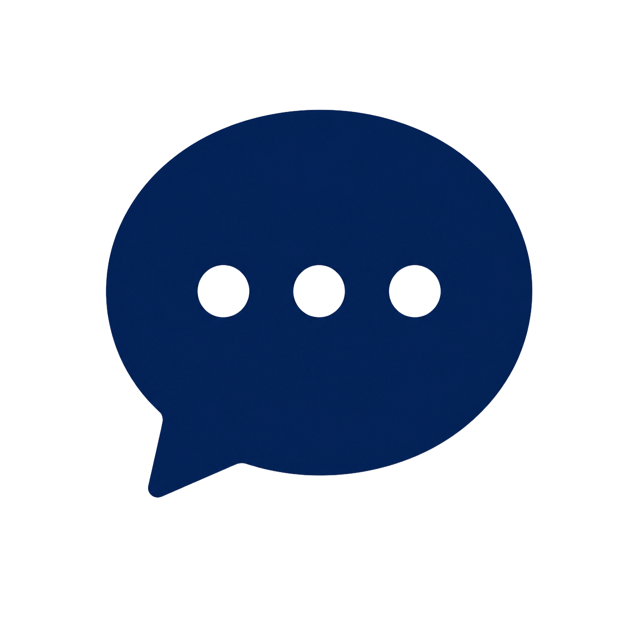 Dark blue icon depicting a contact chat symbol.