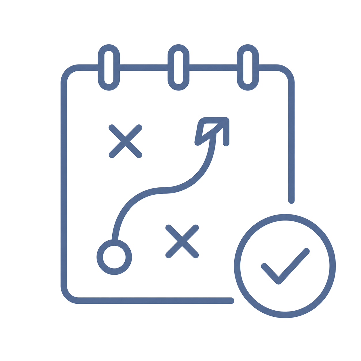 An Icon depicting x's and o's representing a sports play scheme.