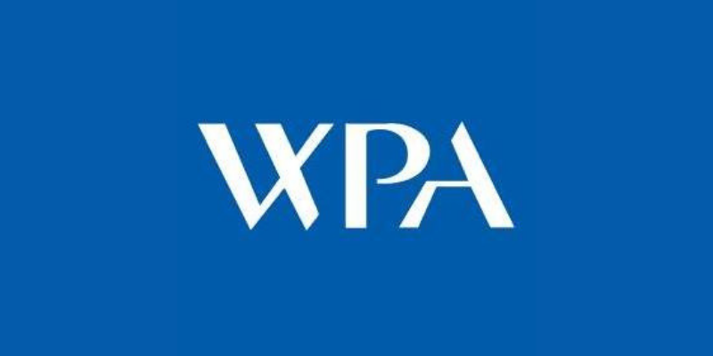 Blue background with white text that says 'WPA', referring to the health insurance company.