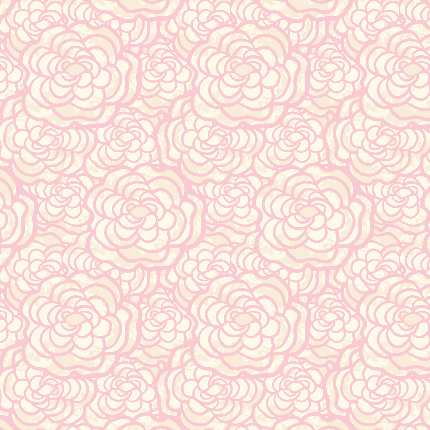 A seamless pink floral pattern with large, stylized roses on a light background.