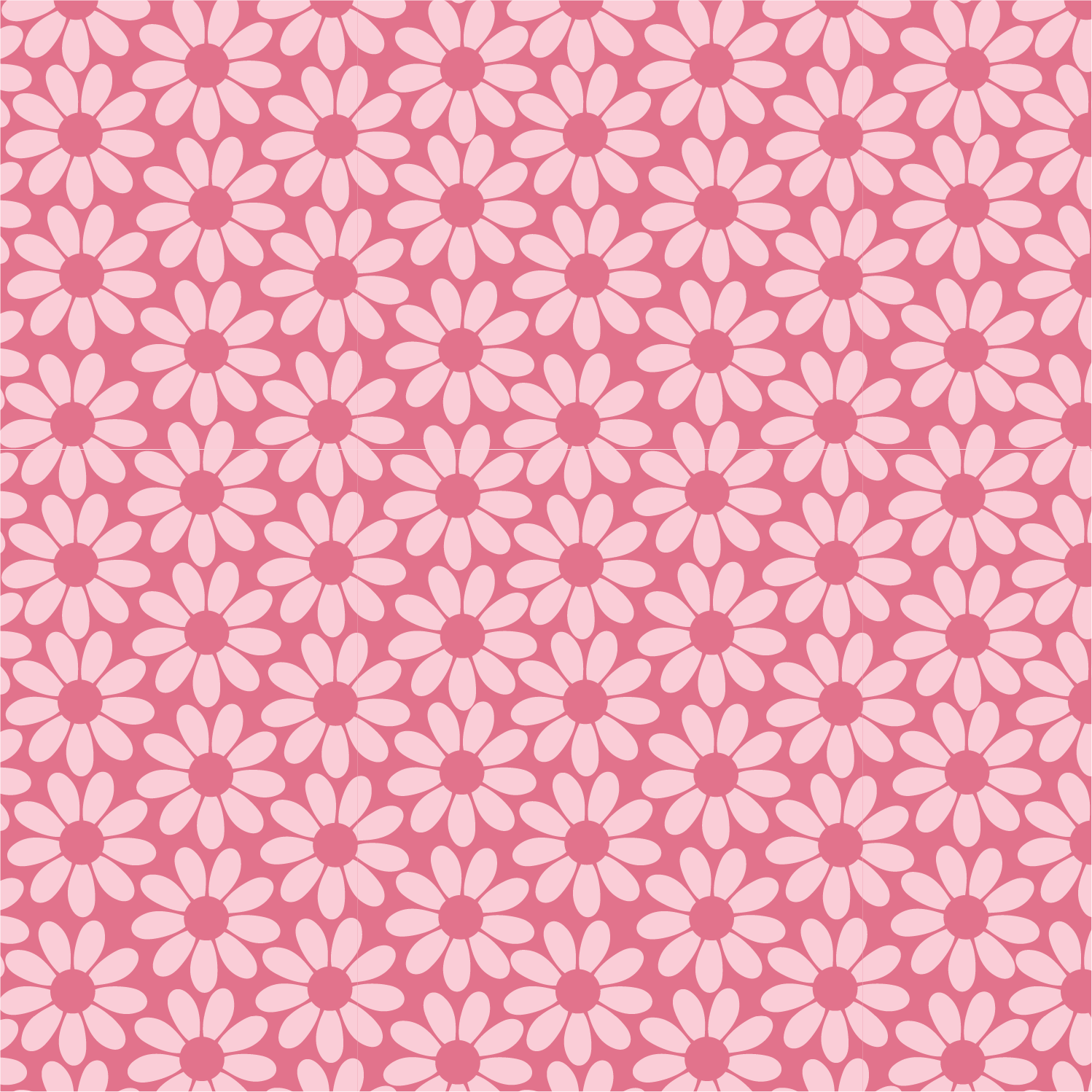 Pattern of pink and dark pink daisy flowers, repeated in a seamless design.