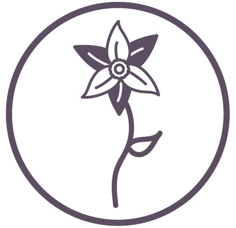Simple line-art icon of a trillium flower.