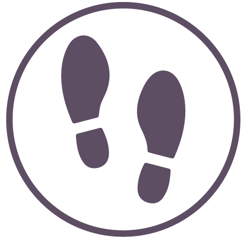 Simple icons of two footsteps.