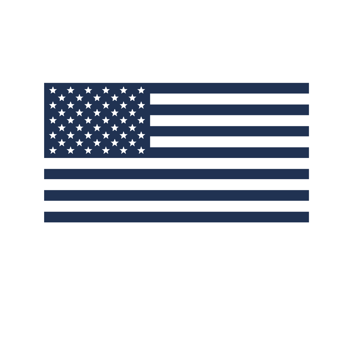 A dark blue American flag with a modern, minimalist design on a black background.