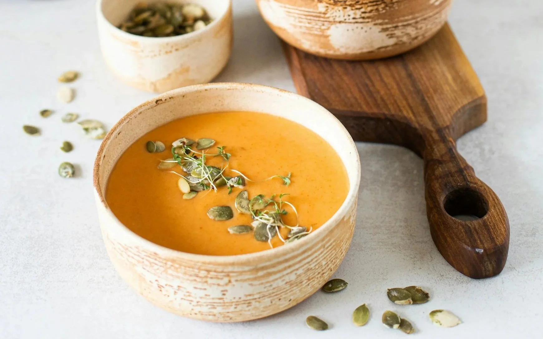 Red pepper and sweet potato soup