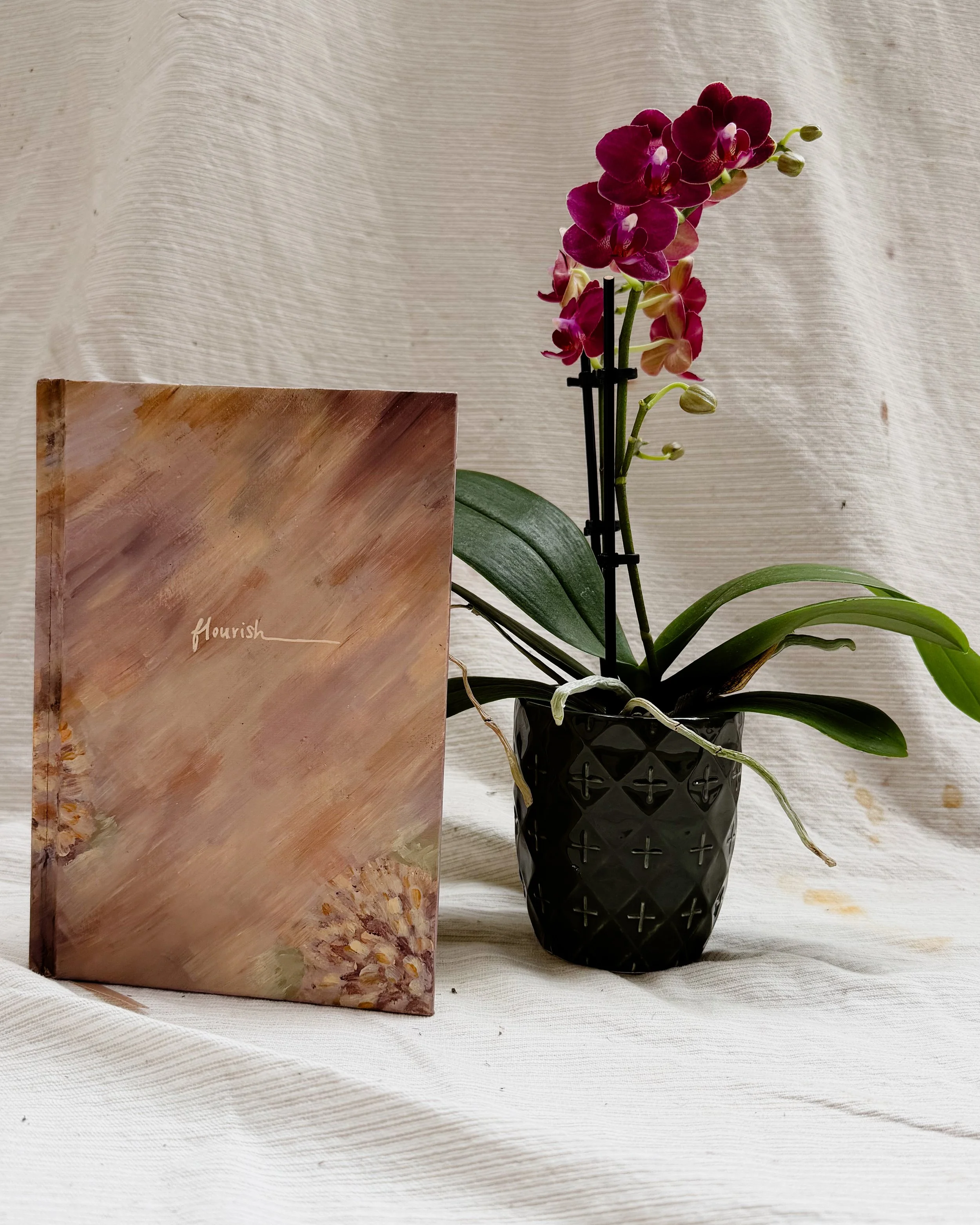 'Flourish' Hand Painted Journal