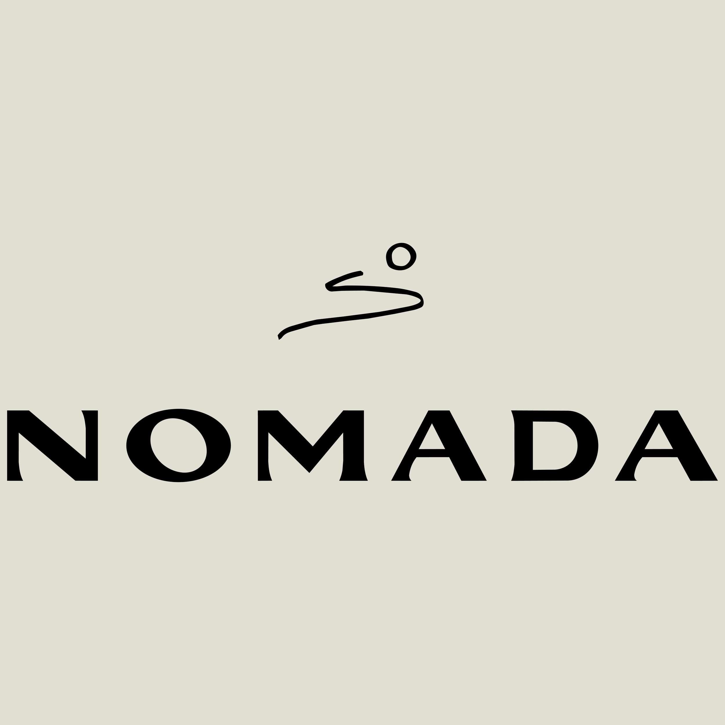 Close-up of text reading 'NONADA' with a stylized black line above it and a light background.