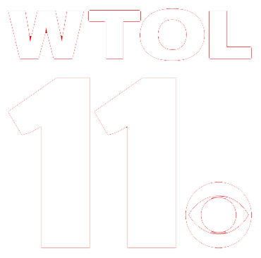 WTOL 11 CBS news station logo in white