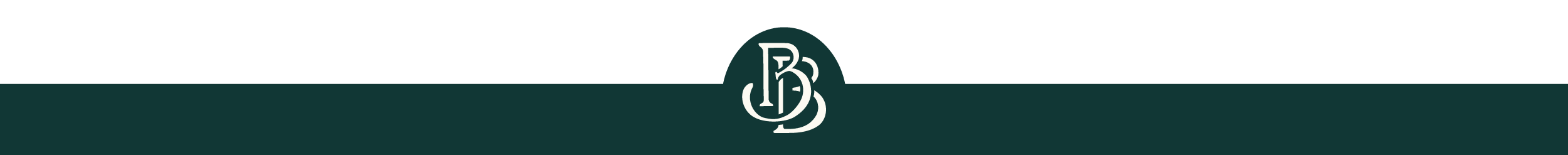 A monogram logo formed with the letters "B" and "B" intertwined in white on a dark green background.