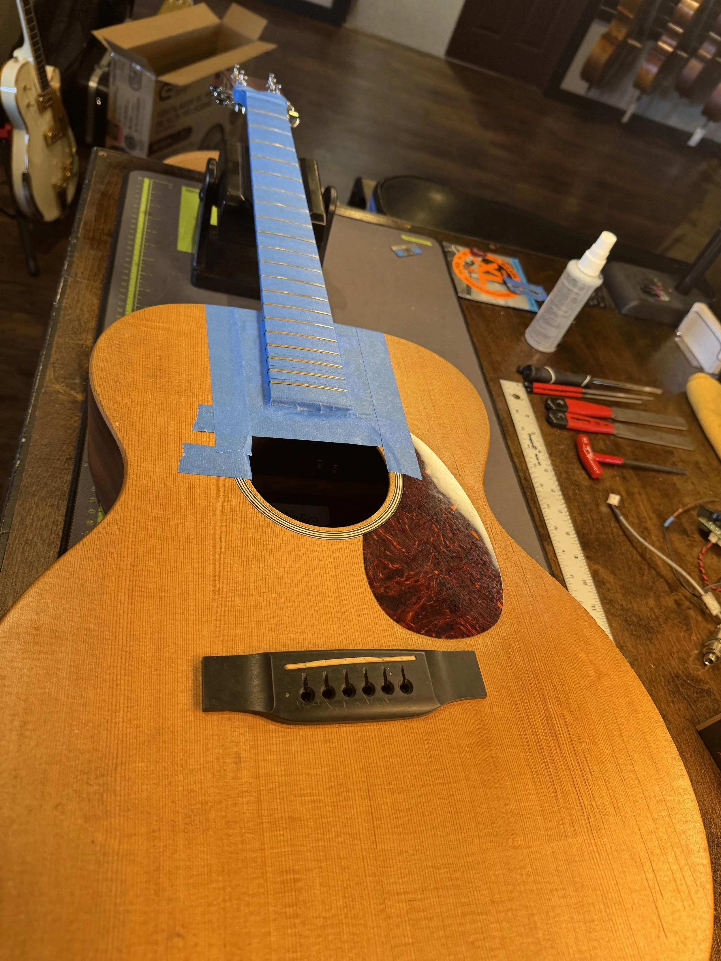Martin Acoustic (Fret Dress and Pickup Install)