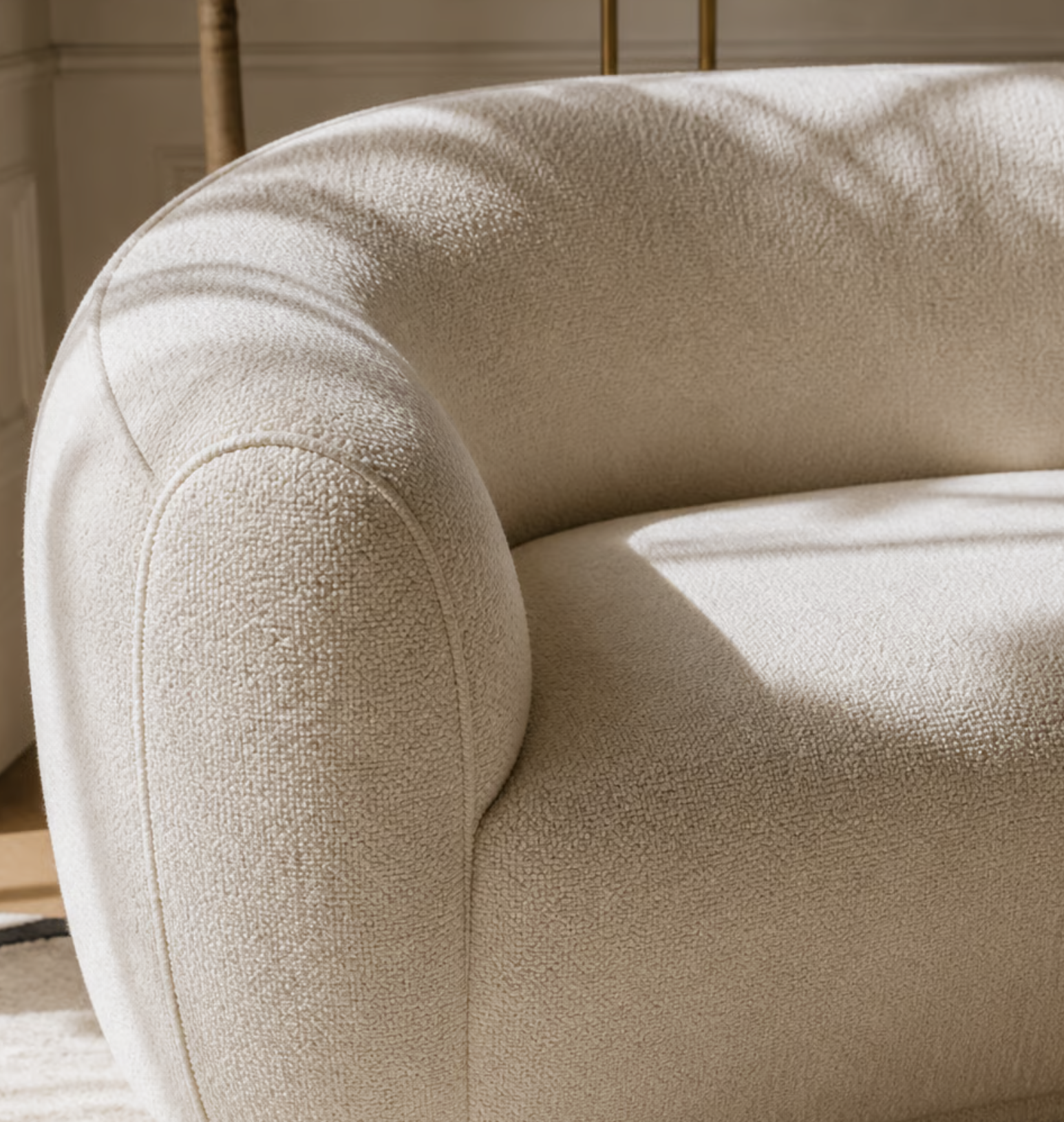 Boucle accent chair styling detail — NYC interior design by Elle Emme Atelier