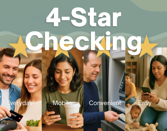 Group of people and families highlighting the benefits of 4-star checking accounts