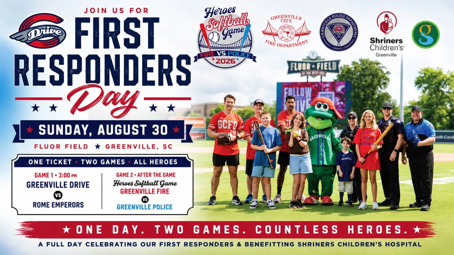 Greenville Heritage Sponsors Greenville Drive First Responders Day