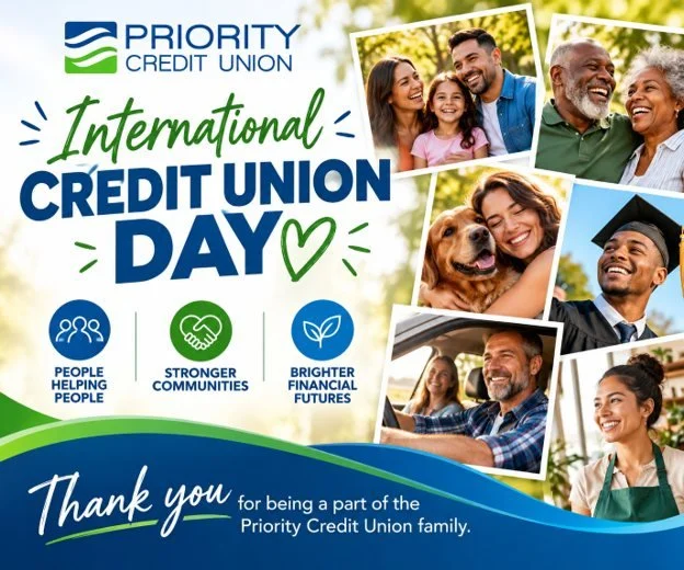 Happy International Credit Union Day! 💙💚Today, we celebrate the credit union difference &mdash; people helping people, stronger communities, and financial solutions built around members. For more than 95 years, Priority Credit Union has been proud 