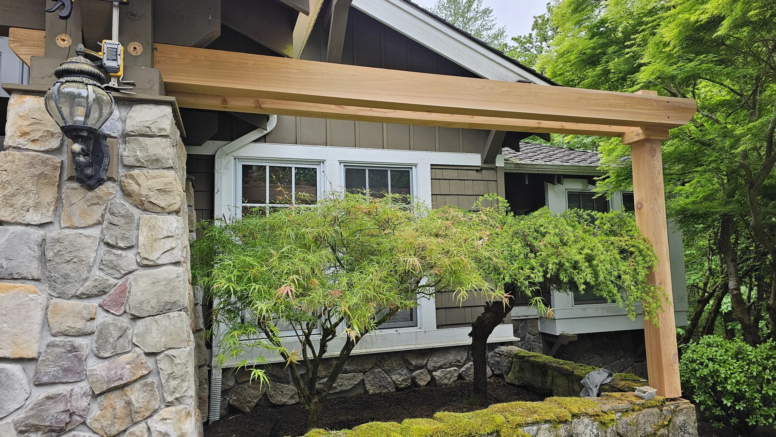 Cedar Beams replacement on front of house right side