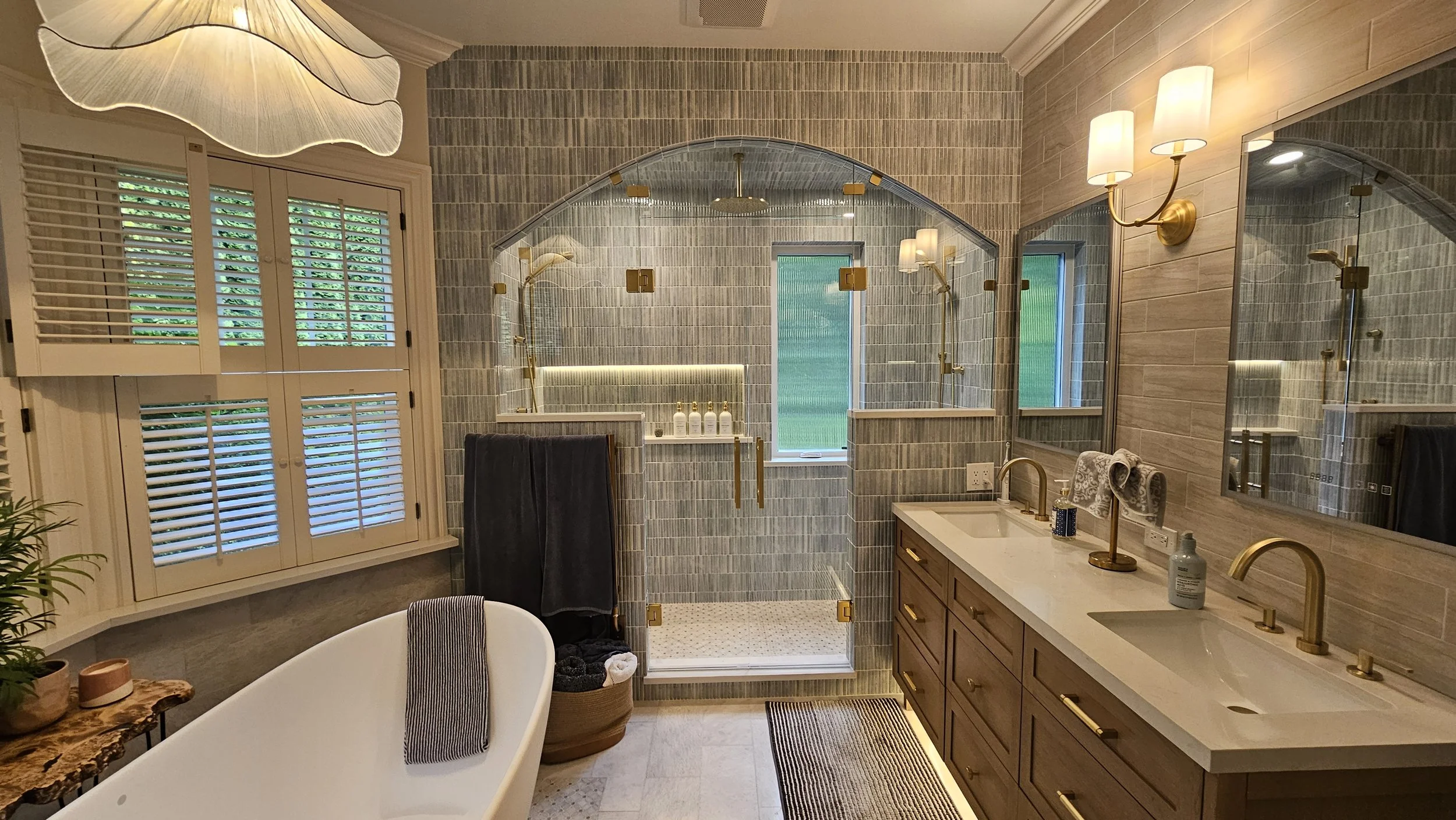 Master Bathroom Remodel: custom tile installation in shower