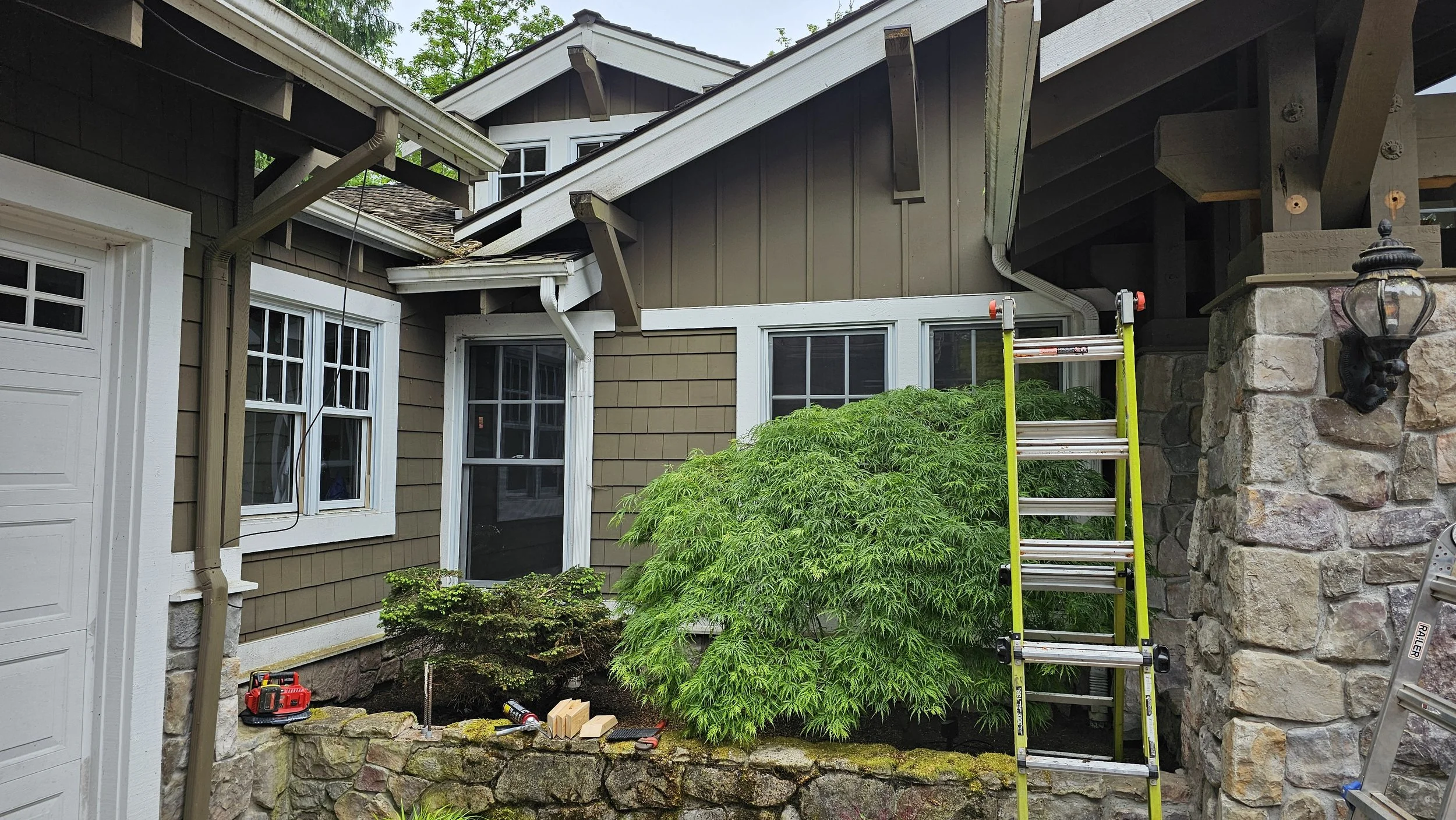 Cedar Beams replacement on front of house