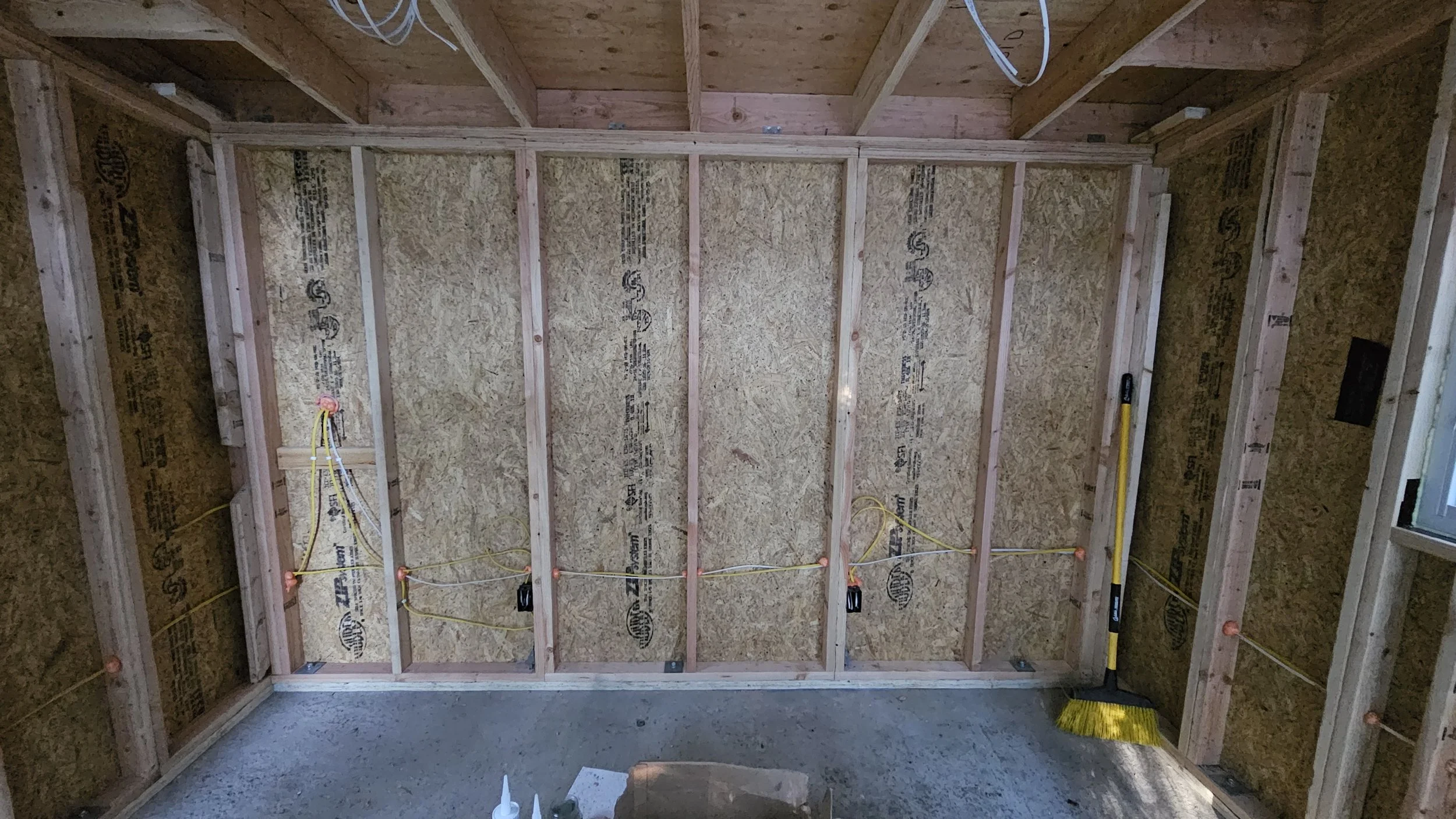 STUDIO SHED 4 interior with wiring