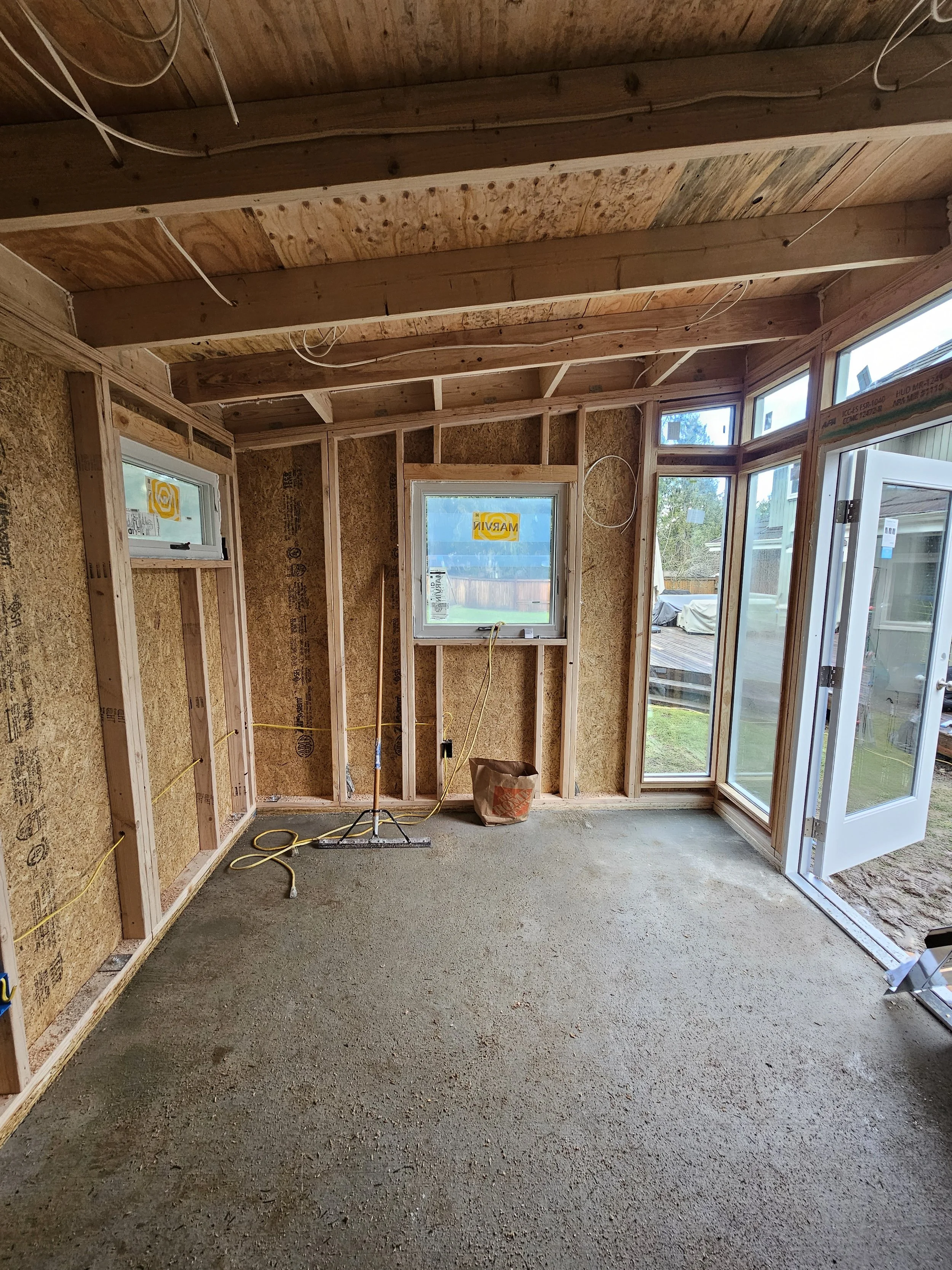 STUDIO SHED 1 interior with electrical