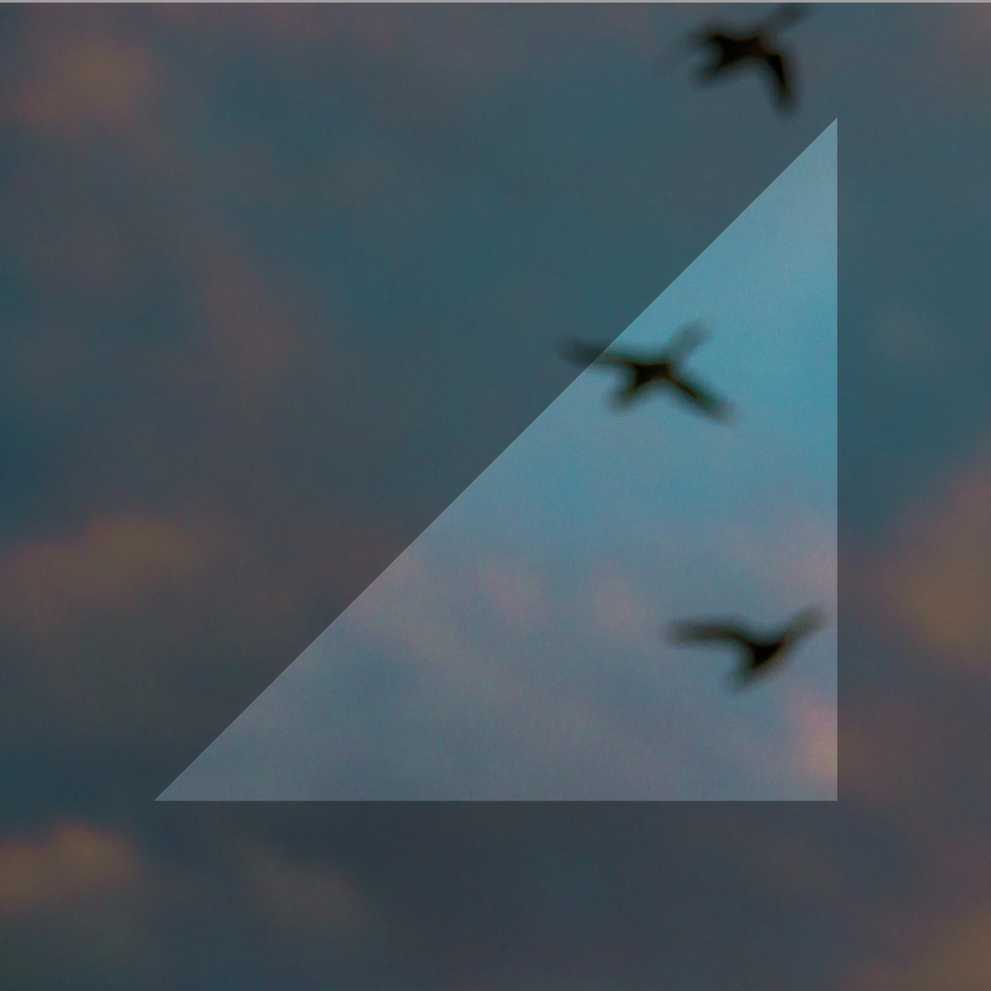 Close-up of a paper airplane cutout on a gradient blue background with flying birds in silhouette.