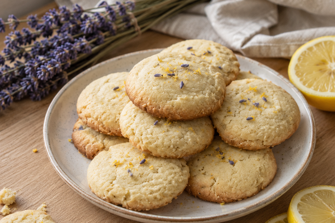 Lavender Lemon Shortbread Cookies