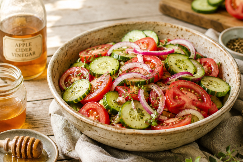 Quick Tomato, Cucumber &amp; Red Onion Salad