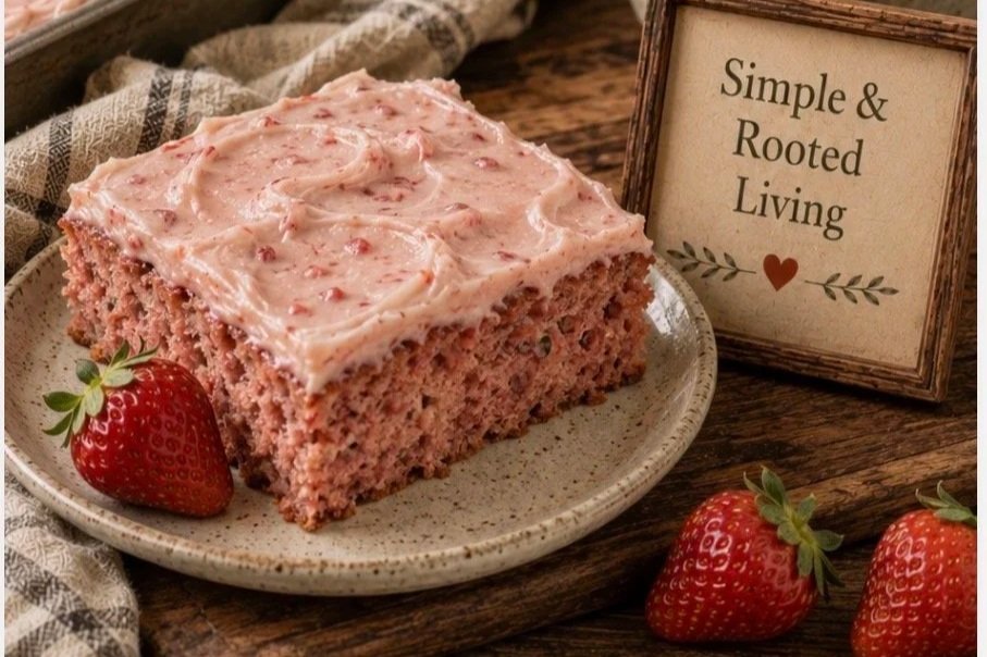 Strawberry Texas Sheet Cake