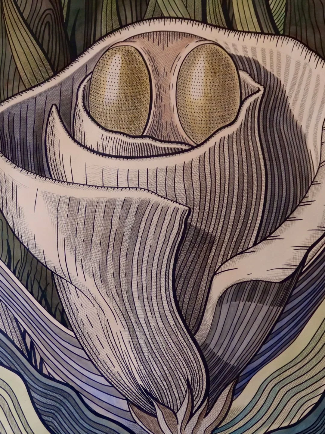 Dettaglio di una tavola a penna tratta dal progetto artistico Incibus di Marcello Carrà. Ricerca visiva e riproduzione di opere d'arte per il portfolio di Monvue Studio.