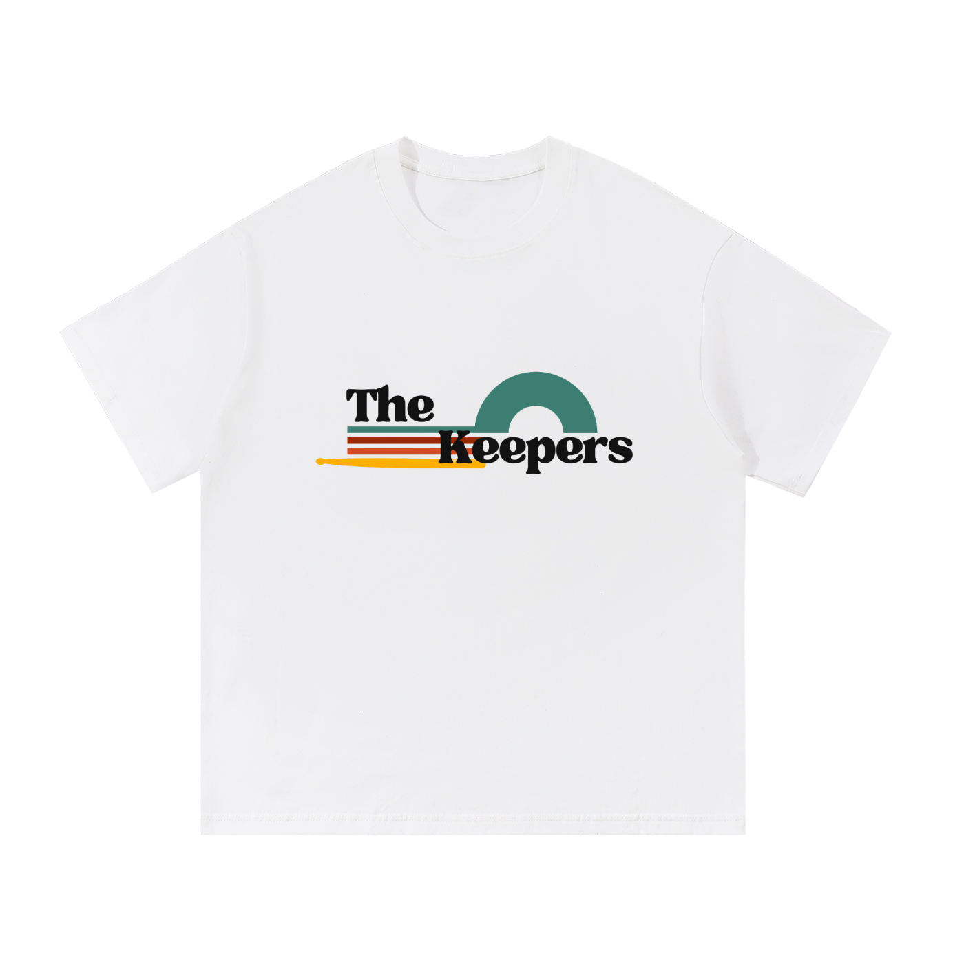 The Keepers logo tee (adult size, light color with black letters)