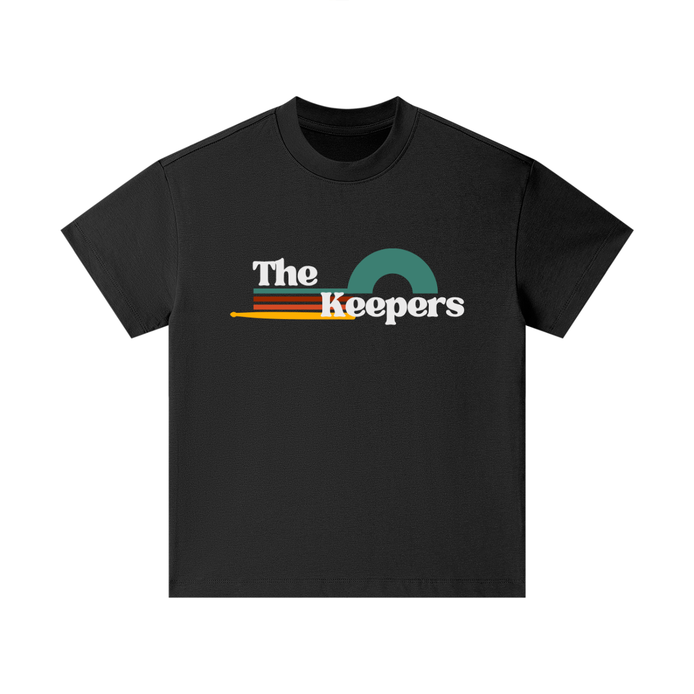 The Keepers logo tee (adult size, dark color with white letters)