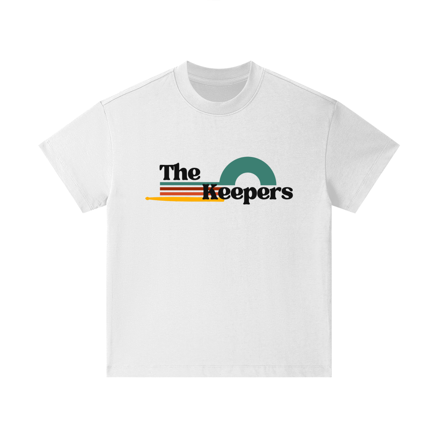 The Keepers logo tee (youth size, light color with black letters)
