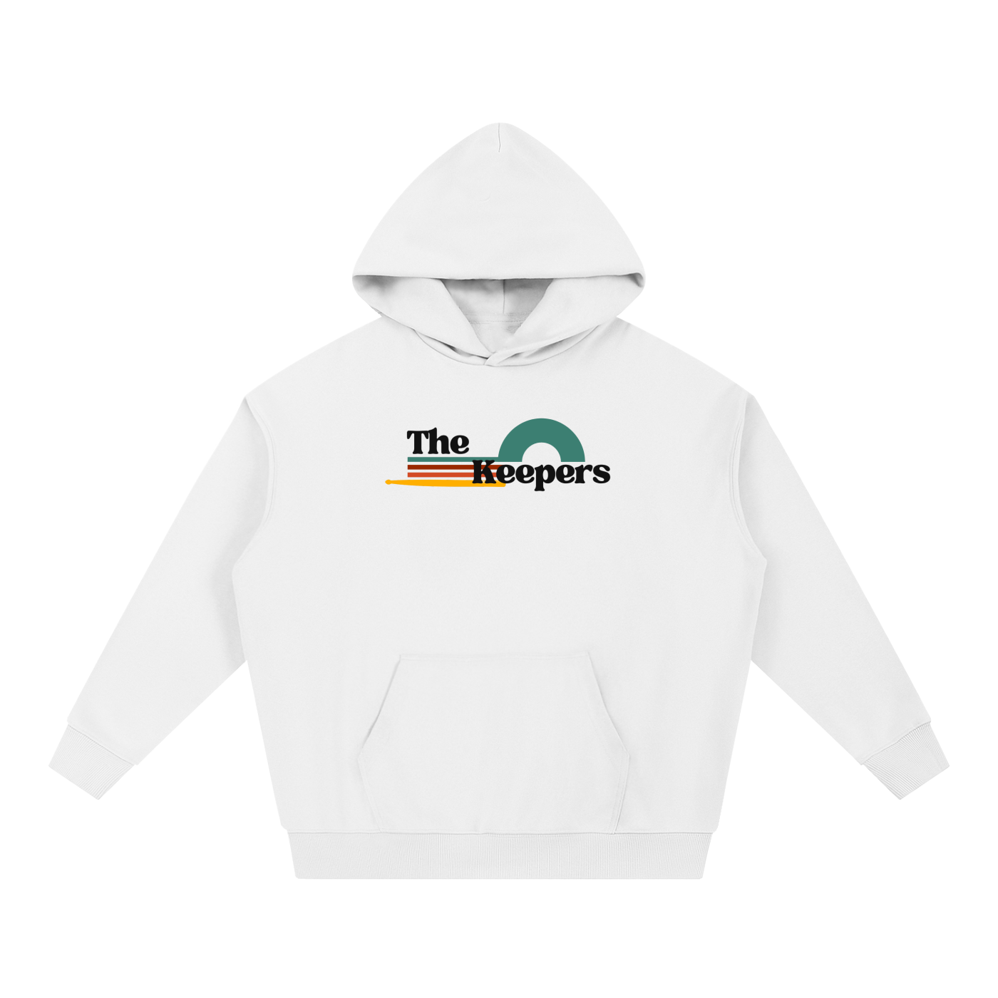 The Keepers logo hoodie (adult size, light color with black letters)