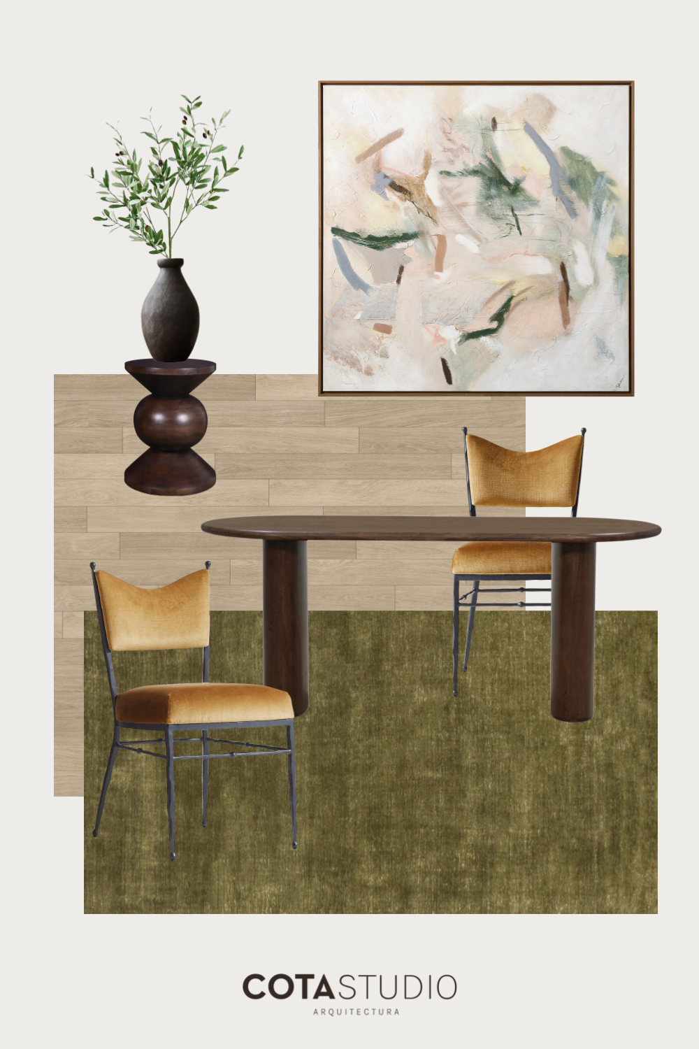 Shop The Mood Board | Elegant Mid-Century Dining Room