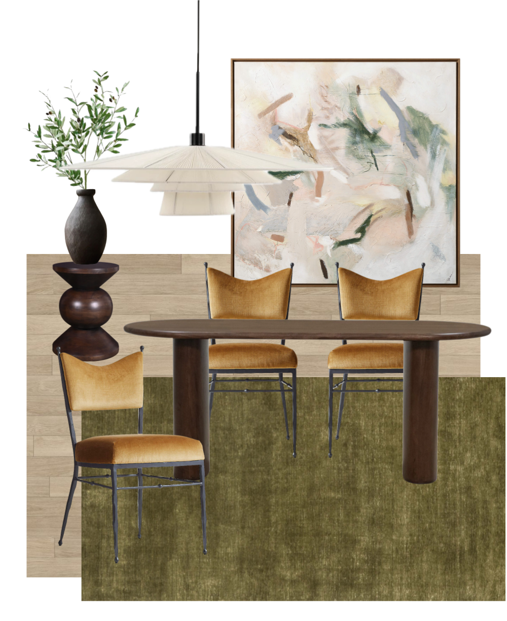 Shop The Mood Board | Elegant Mid-Century Dining Room