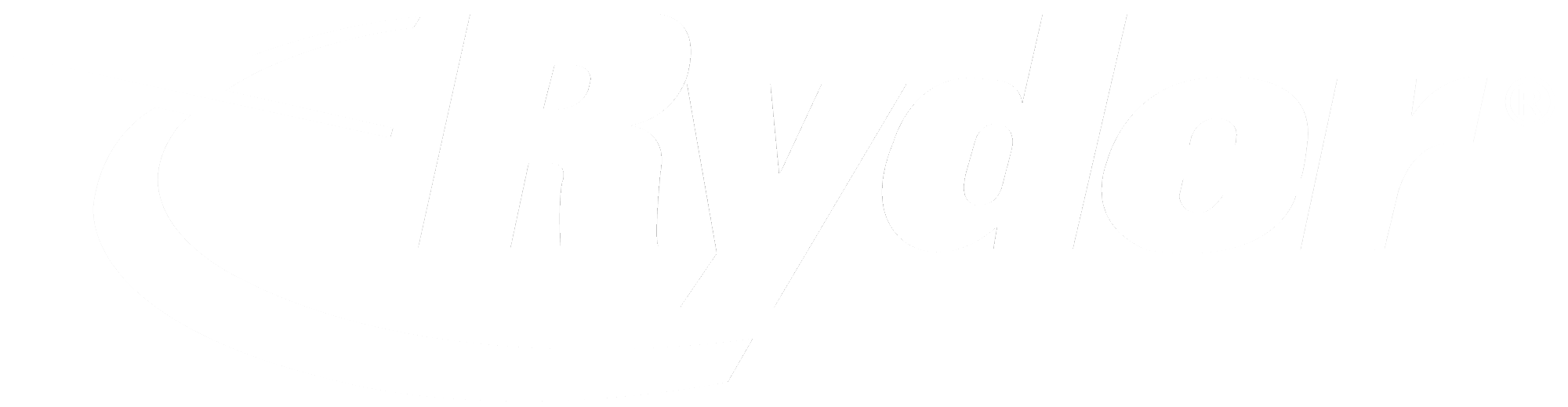 Black and white logo for Ryder with the company name in bold font and a curved line design element.