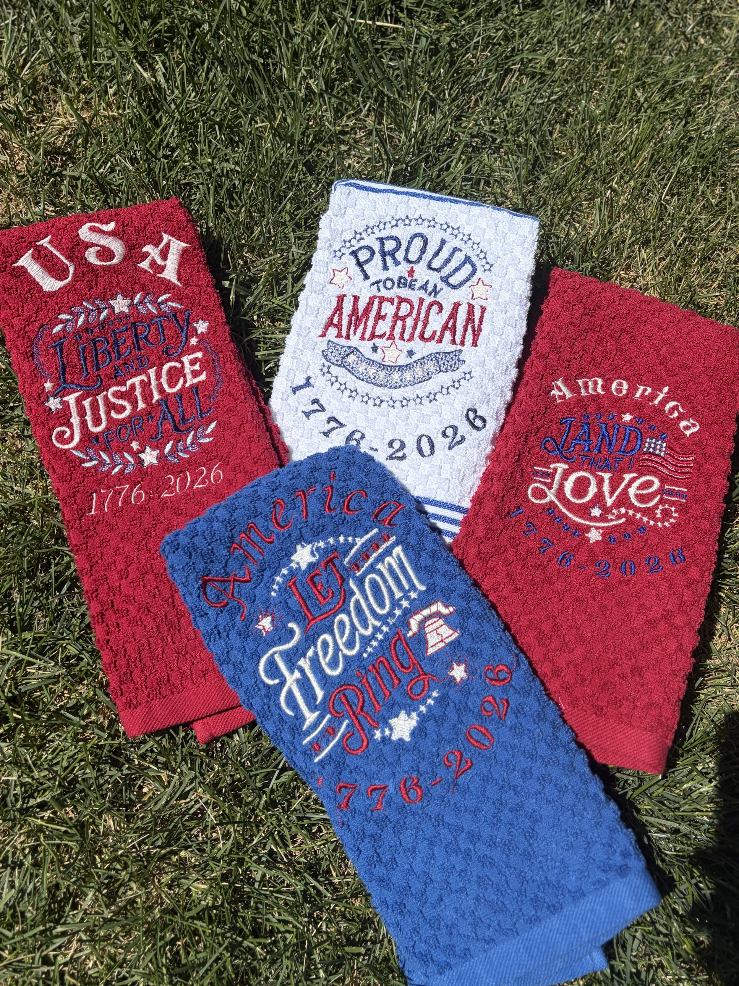 Anniversary Embroidered Hand Towels