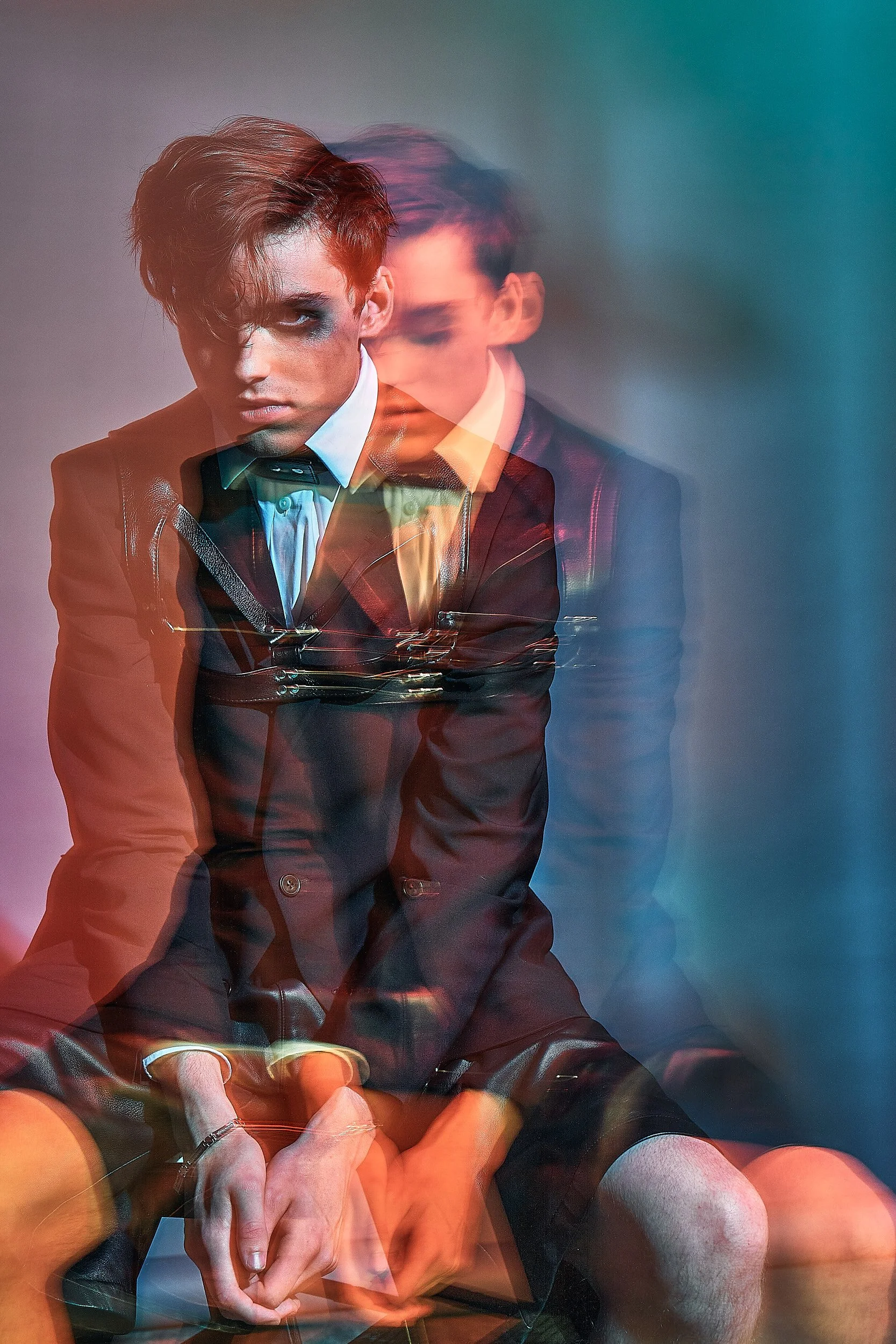 Double exposure creative editorial portrait by Arsen Vasquez Photography, styled by Langy,  in Santa Monica California