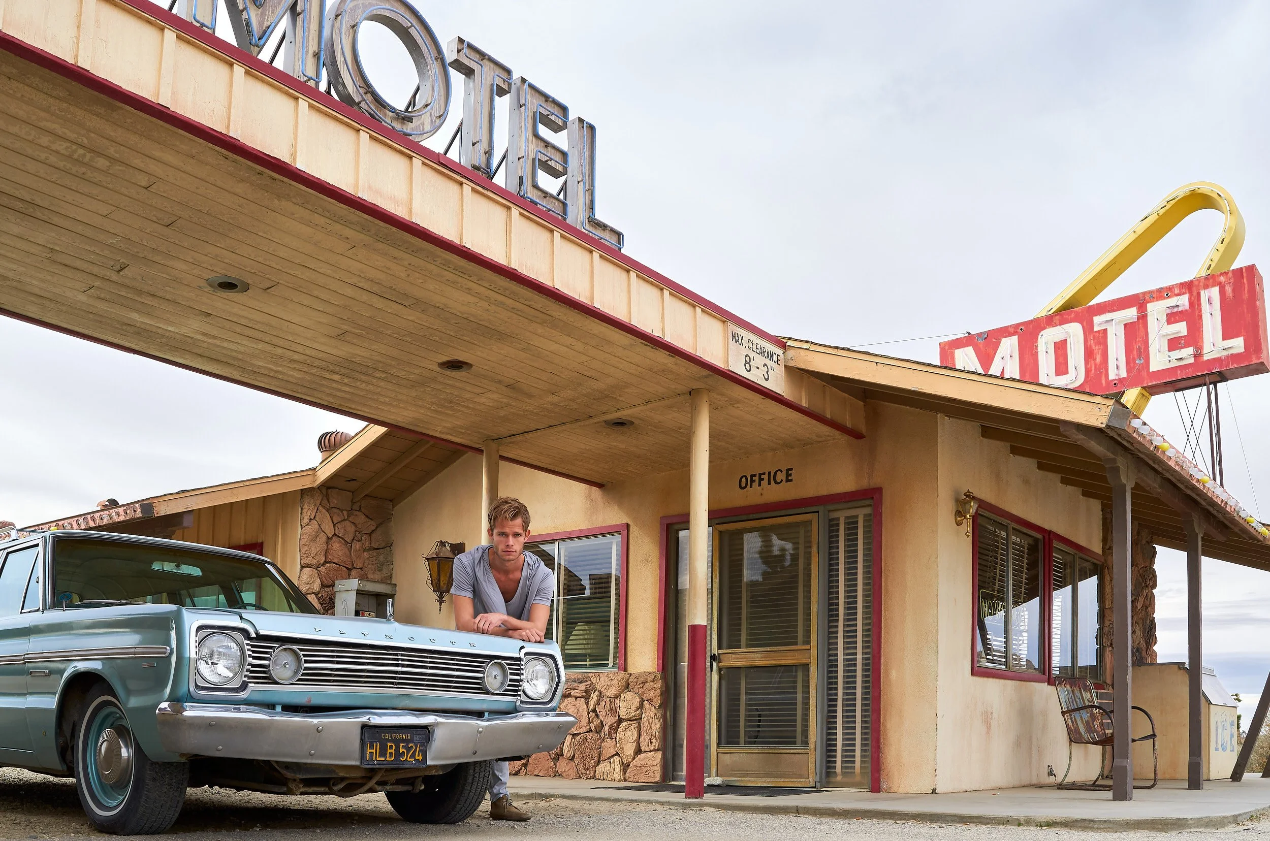Americana editorial photography at vintage motel in the California desert by Arsen Vasquez Photography