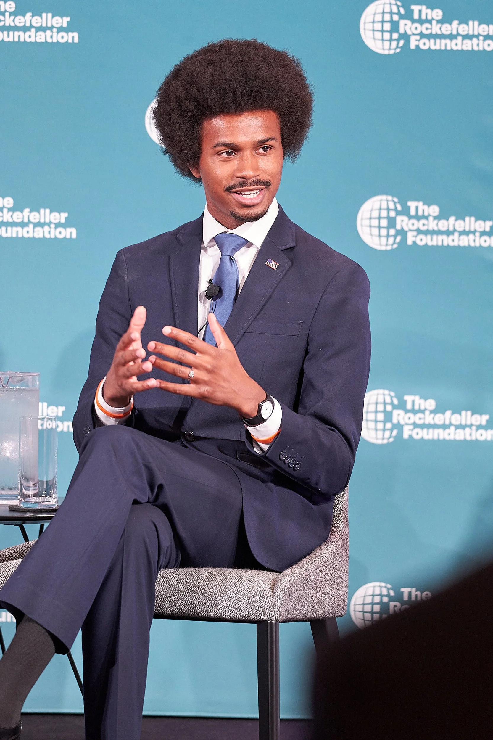  Justin J Pearson speaking at Rockefeller Foundation event series, photography by Arsen Vasquez New York
