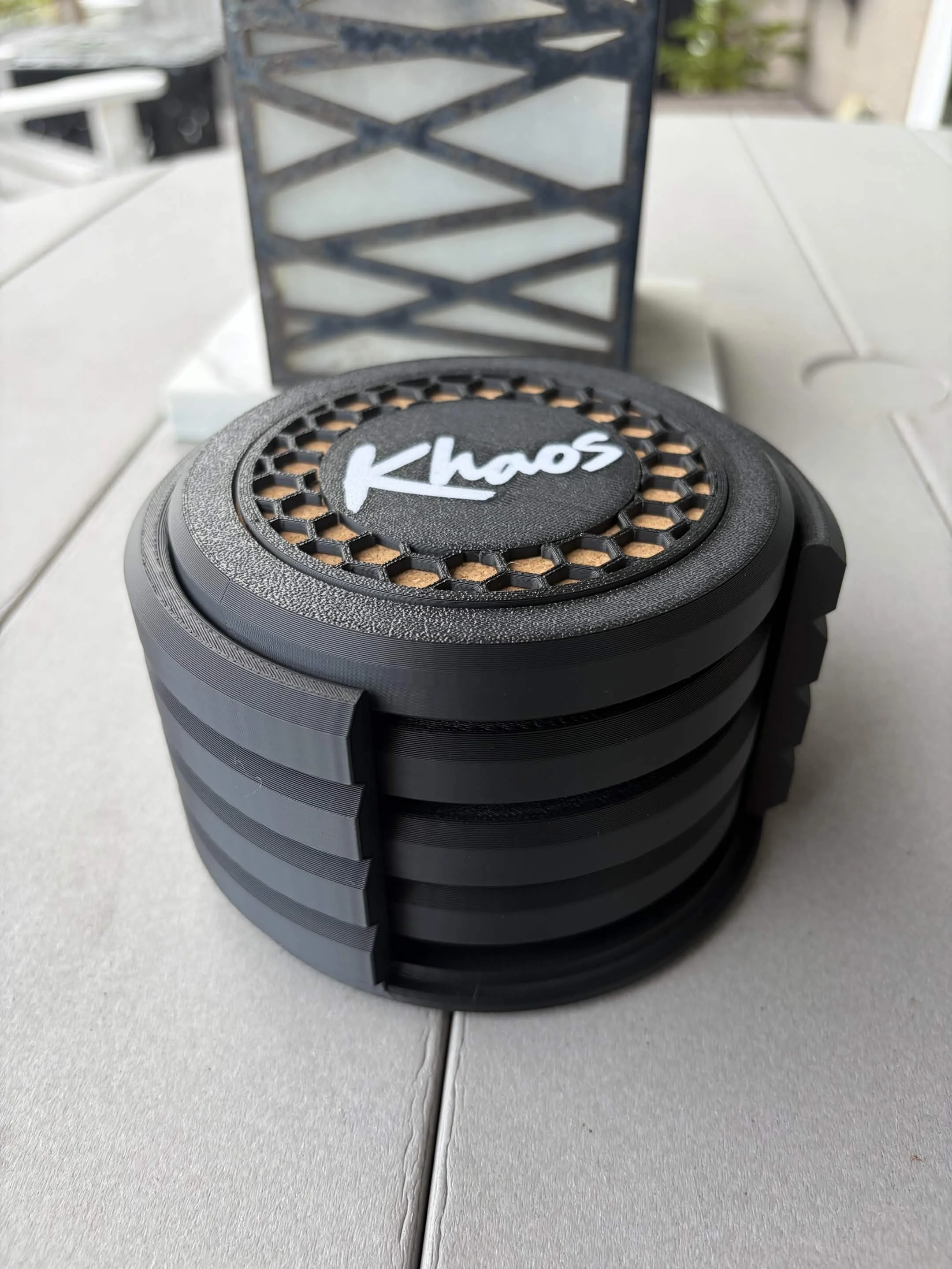 Set of 4 Bottle Opener Coasters with Holder