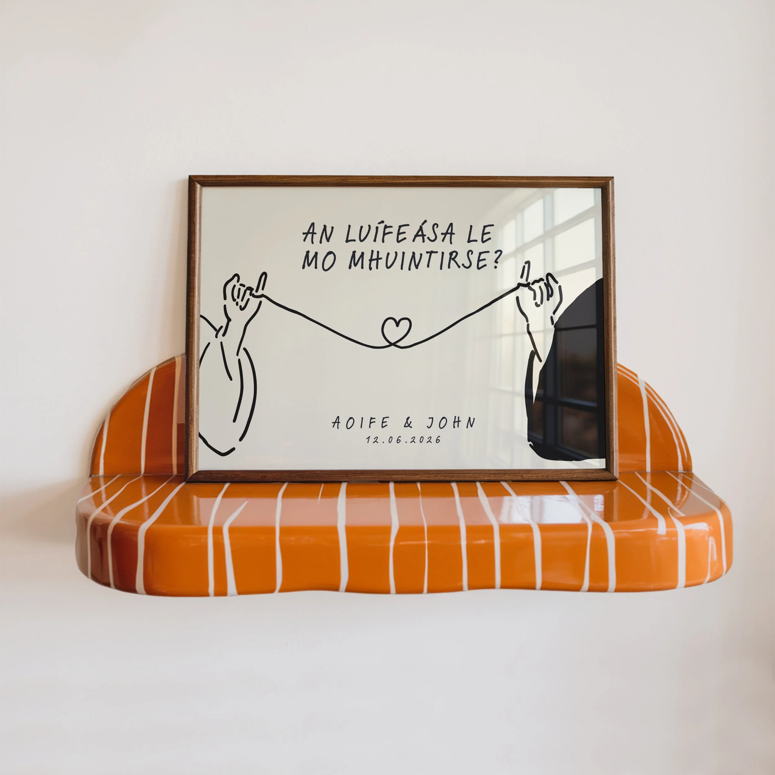 Irish language wedding engagement print