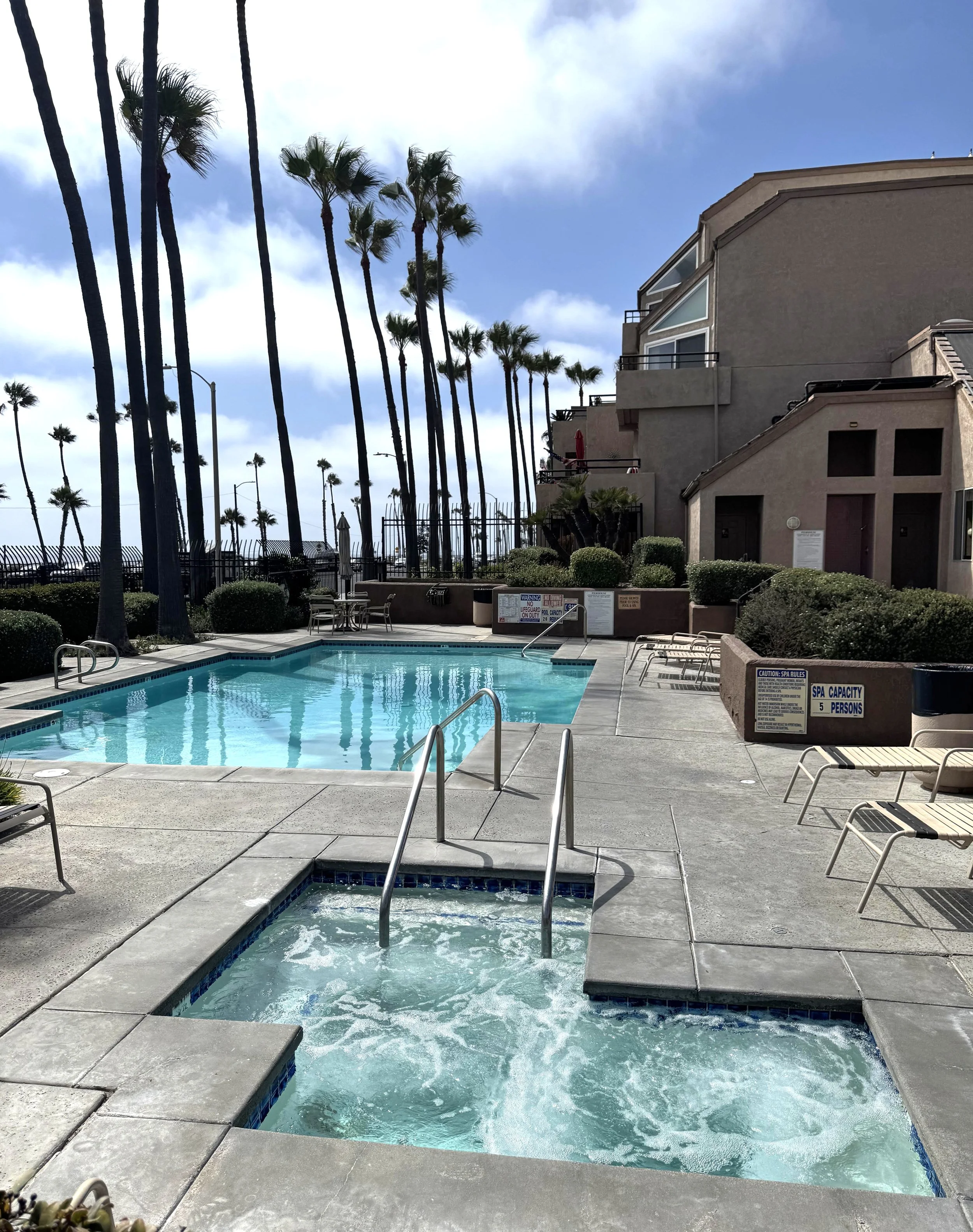 Pierhouse condos for sale in Huntington Beach, CA featuring the ocean front pool and spa.