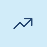 An upward trending arrow icon, representing growth or increase.