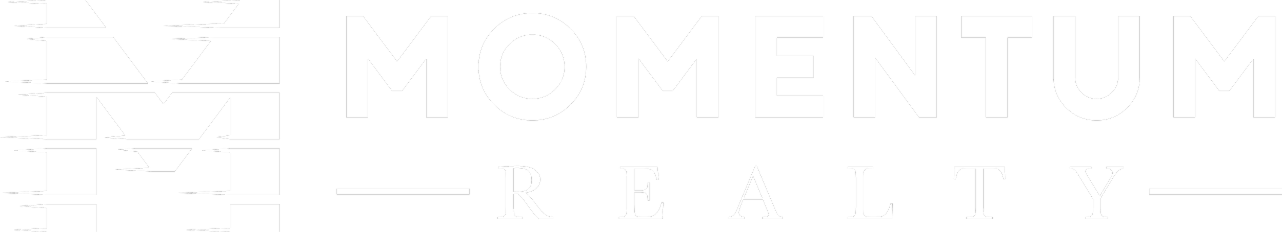 Logo for Momentum Realty with bold black background, white stylized house graphic and white text reading "Momentum Realty".