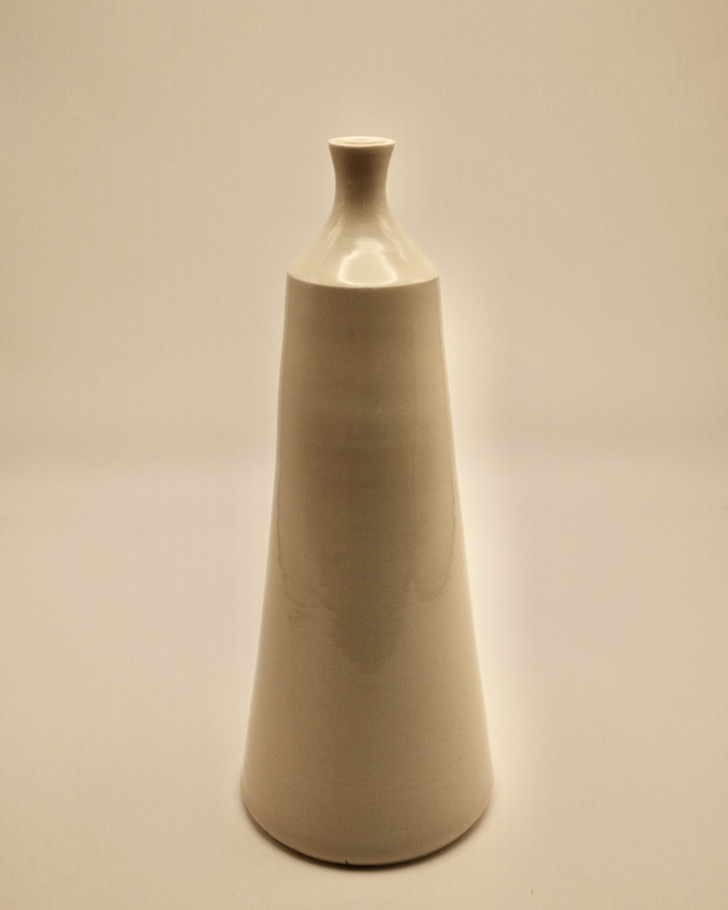 White porcelain narrow neck vase